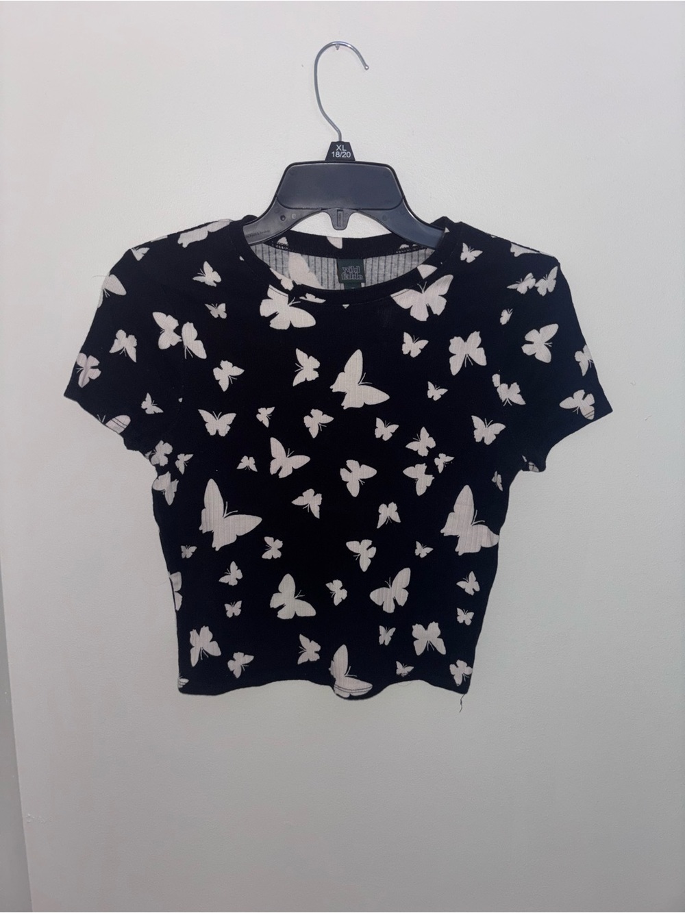 Black Butterfly Print Women's Tee